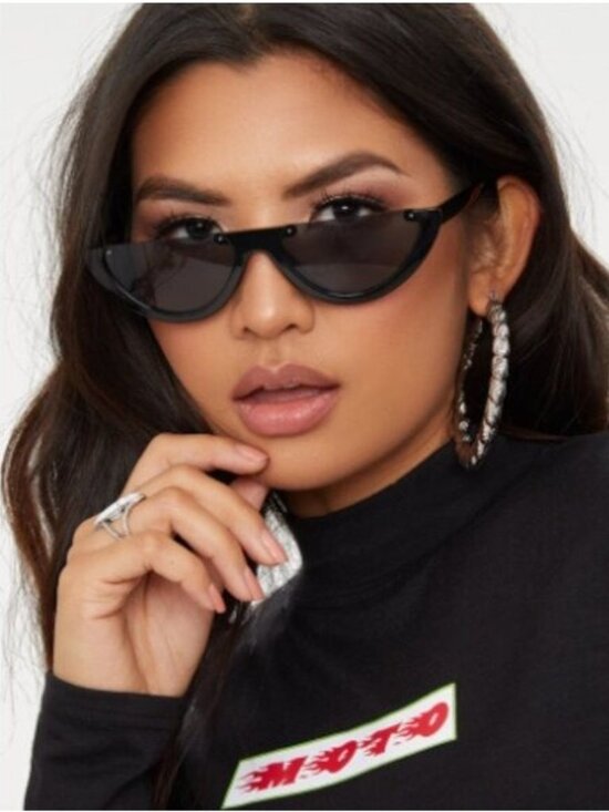 Saint Laurent Accessories - Saint Laurent SL563 001 Sunglasses Black Oval Frame, Black Lenses